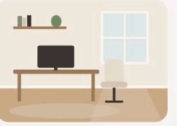 Illustration of a home office